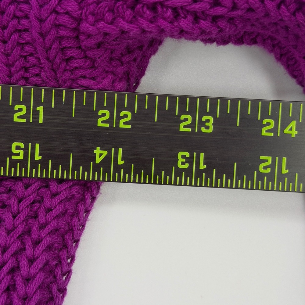 Ralph Lauren Sweater Women XS Purple V-Neck Cable Knit Shawl Pullover Fall Prep - Picture 9 of 10